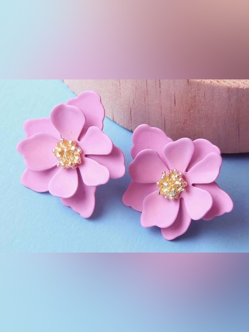 Pink Floral Earrings